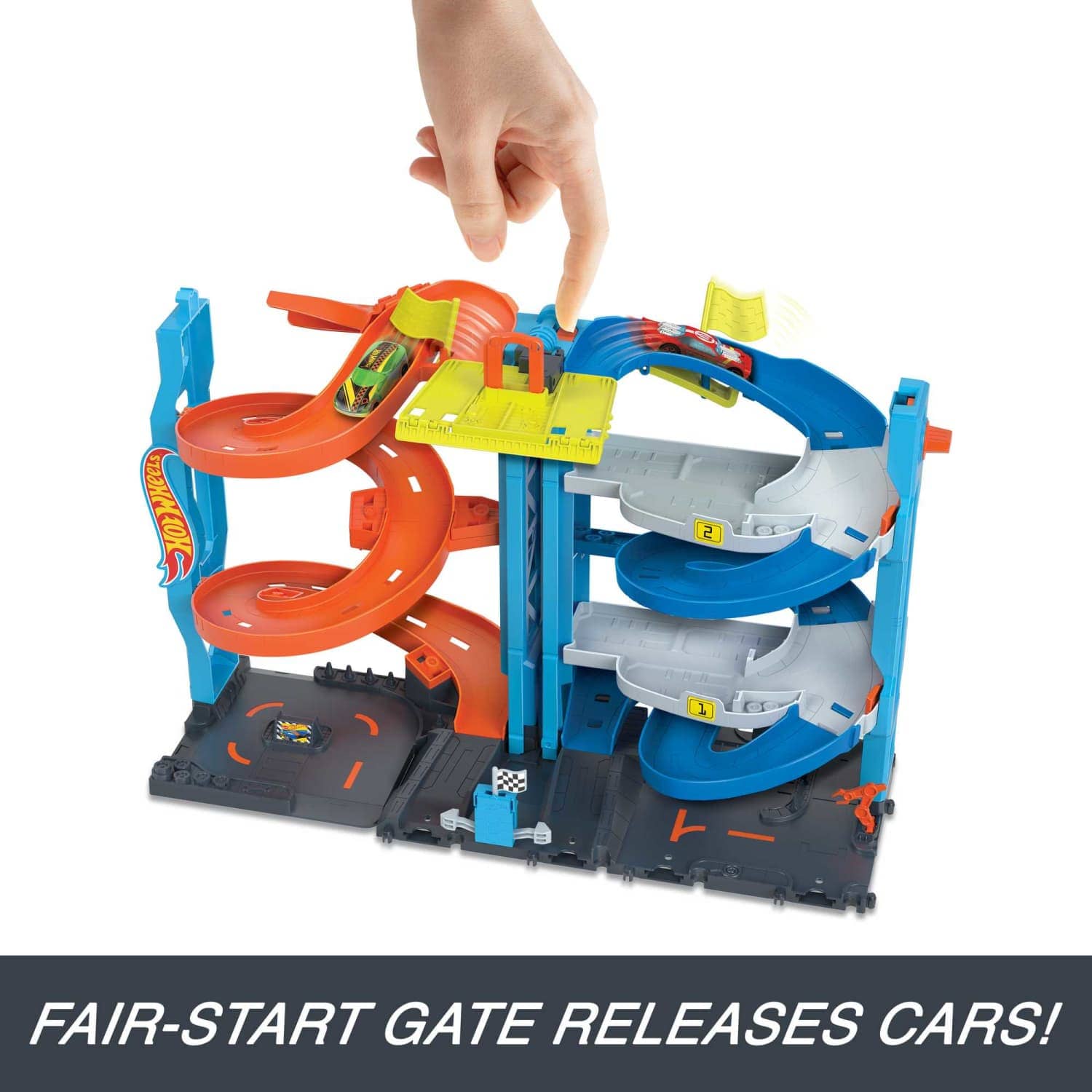 Hot Wheels - City Transforming Race Tower Playset Track Set With 1 Toy Car