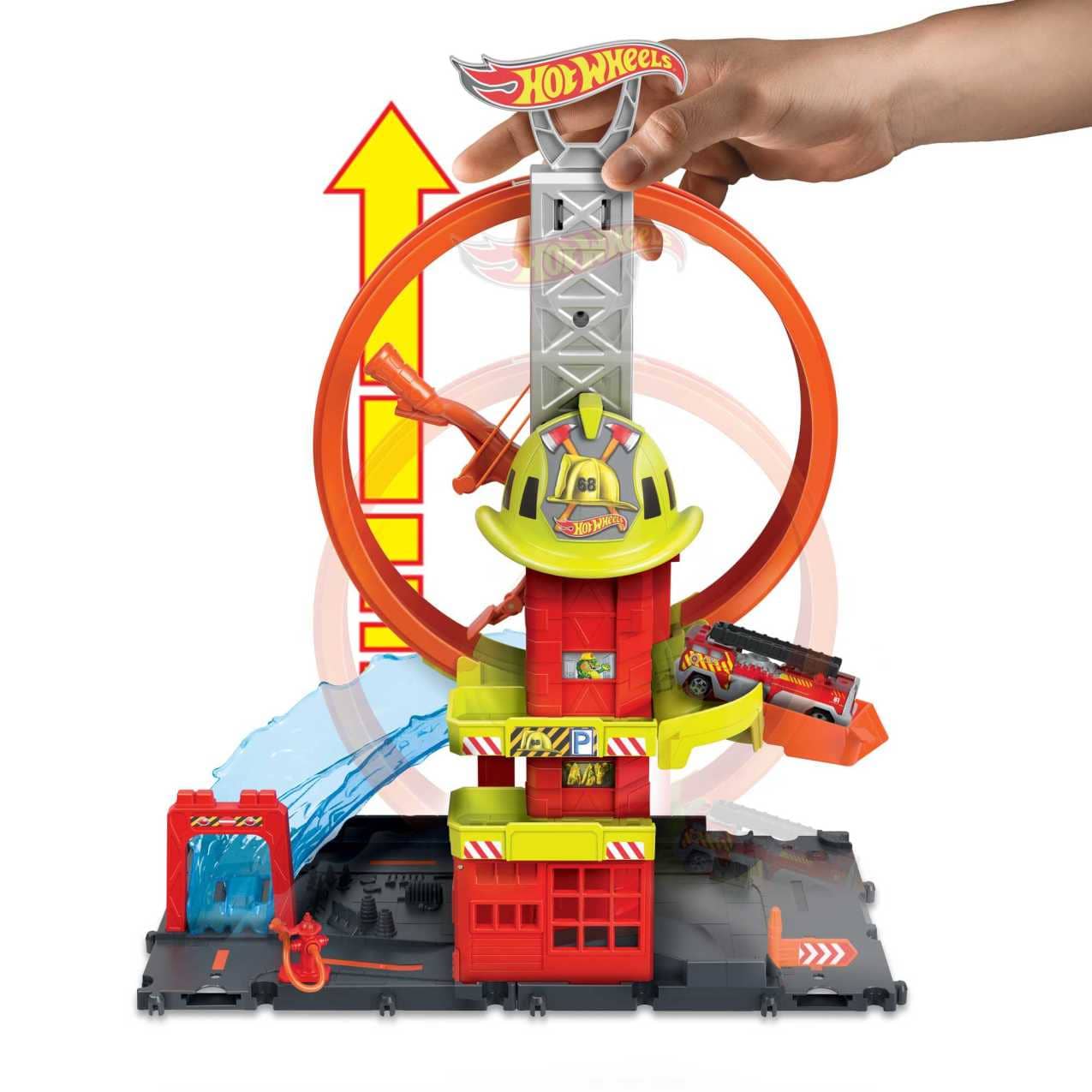 Hot Wheels - City Super Loop Fire Station