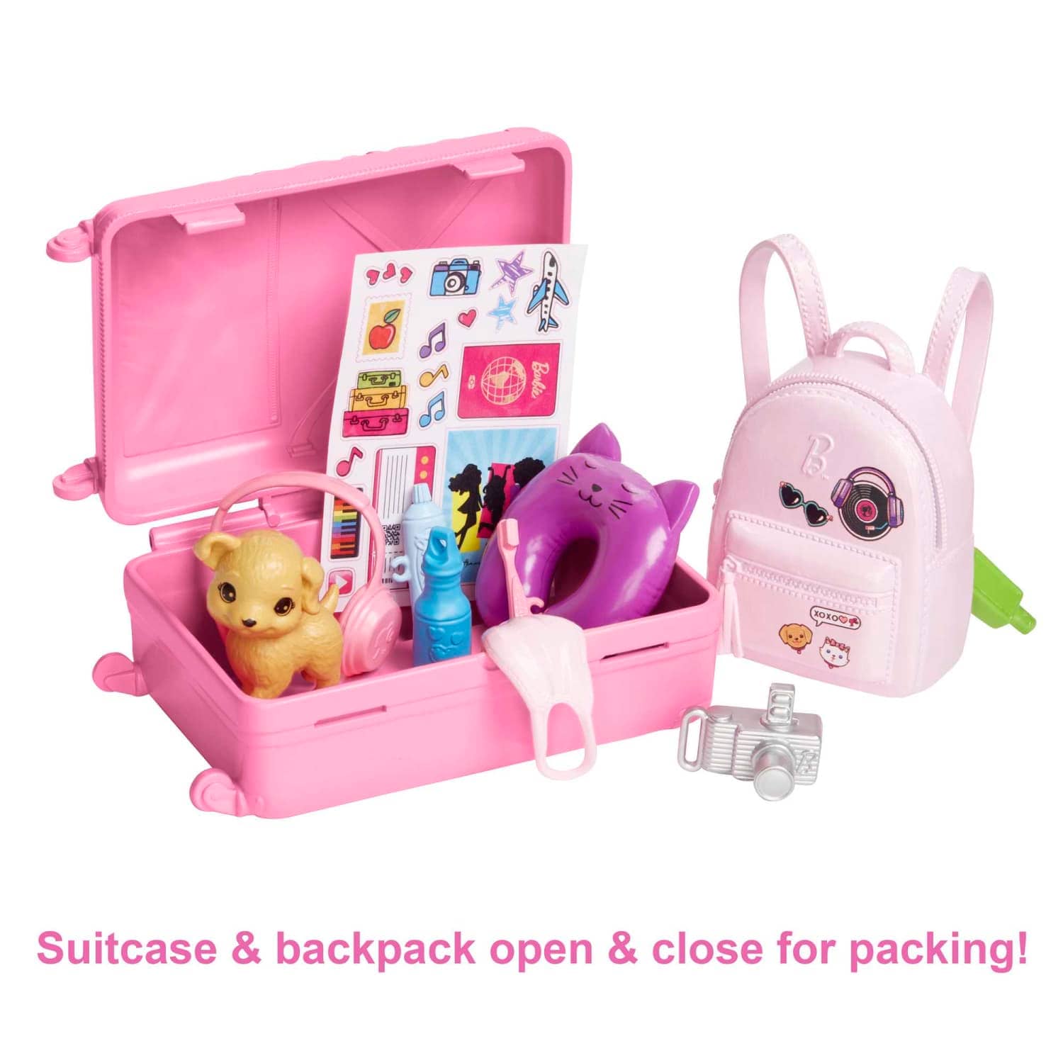 Barbie - Doll And Accessories Travel Set With Puppy