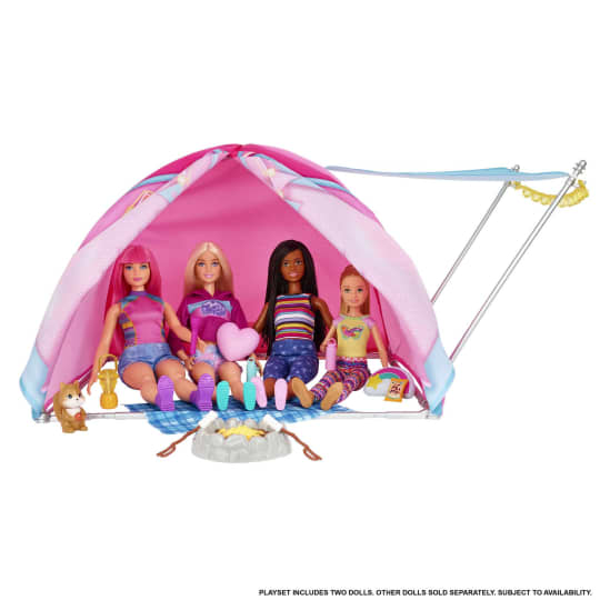Barbie - It Takes Two Camping Playset With Tent 2 Barbie Dolls & Accessories