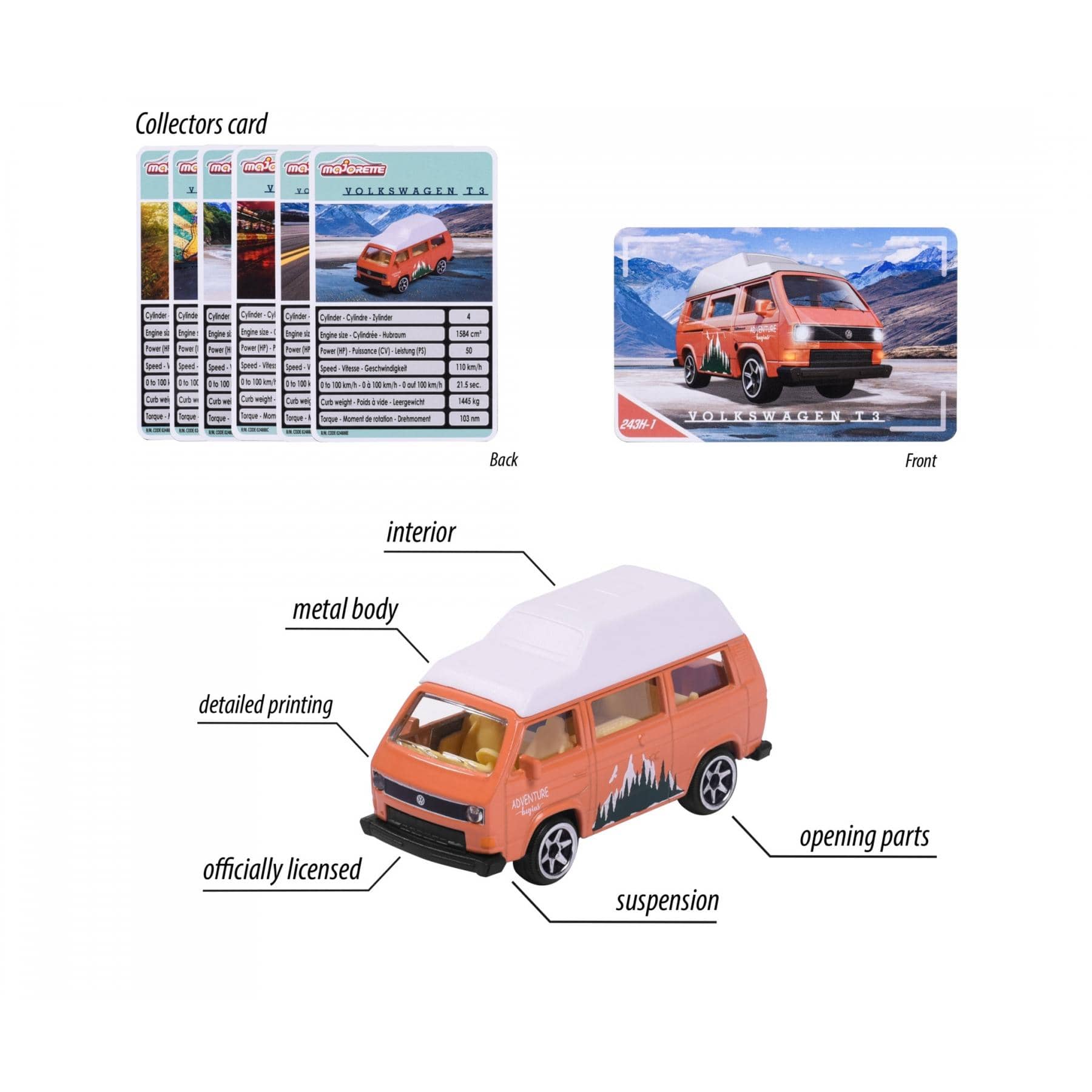 Majorette - Vw The Originals Premium Car Assorted