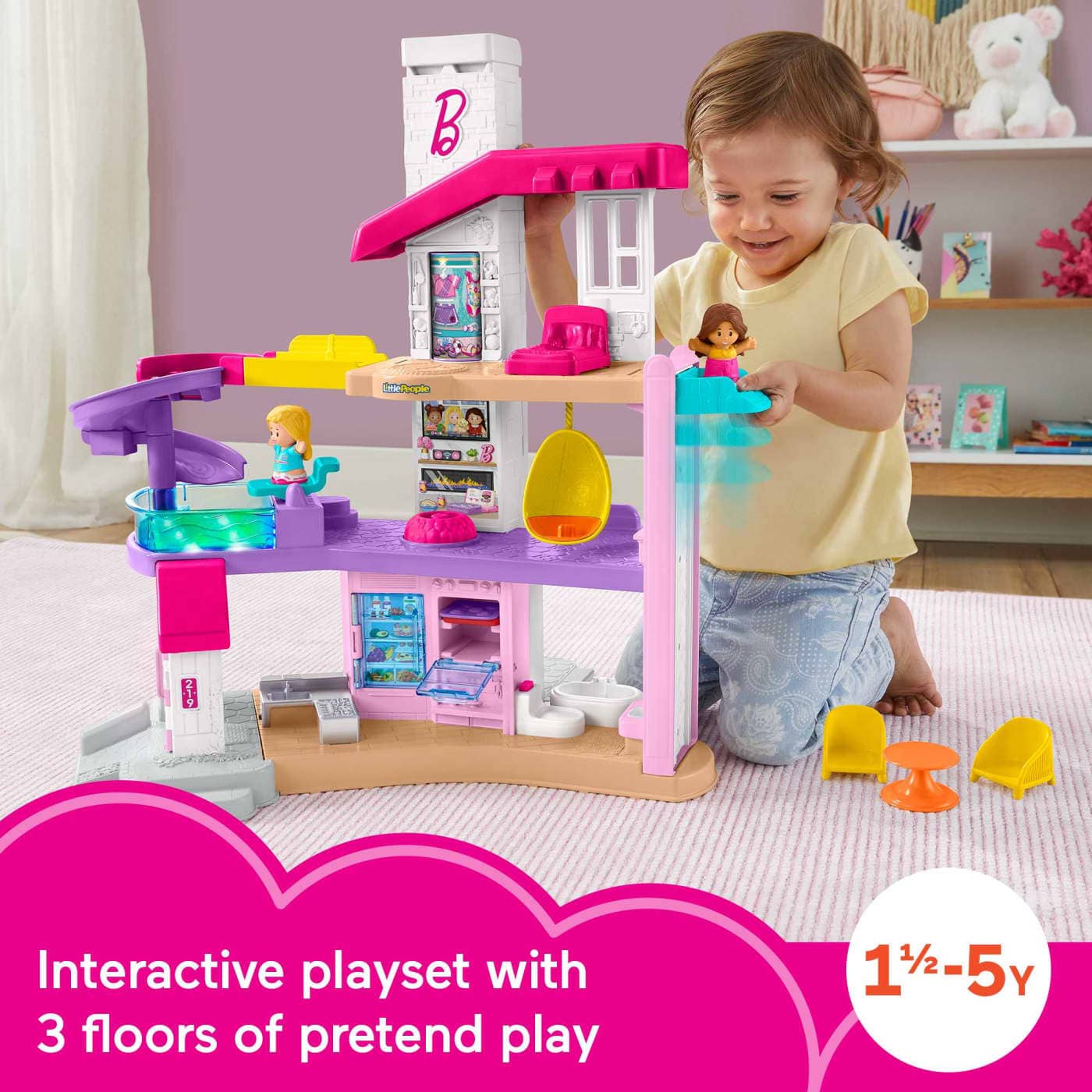 Barbie - Little Dreamhouse Interactive Playset By Little People