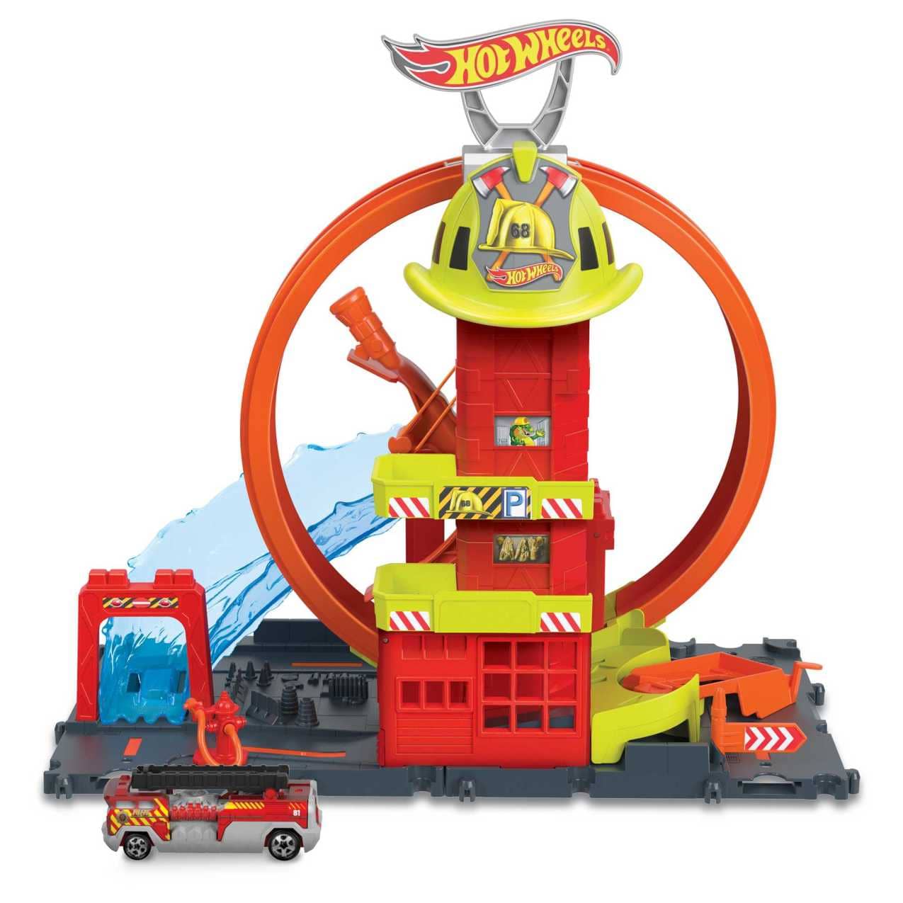Hot Wheels - City Super Loop Fire Station
