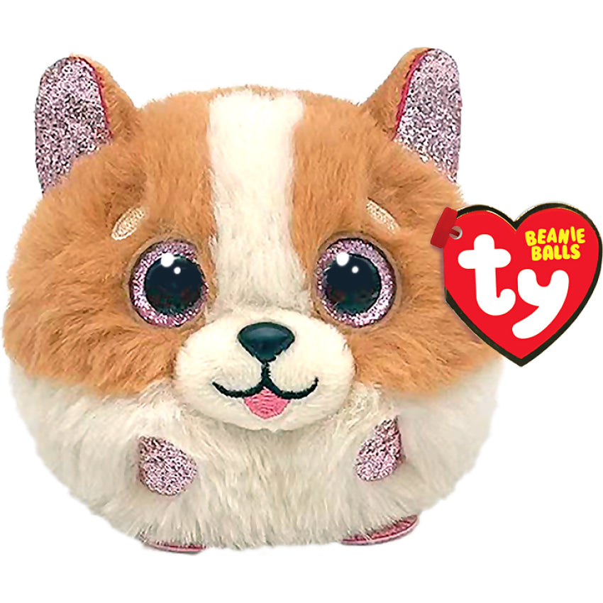 Ty - Beanie Boos - Balls - Tanner Brown And White Dog - Puffies