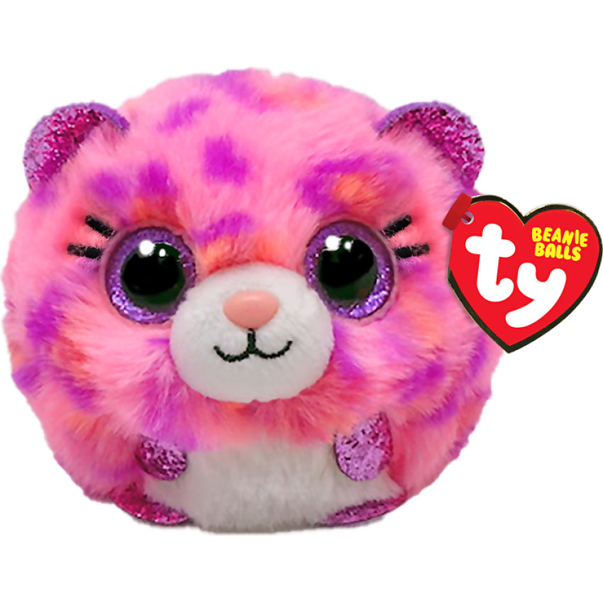 Ty - Beanie Boos - Balls - Topaz Pink Leopard - Puffies