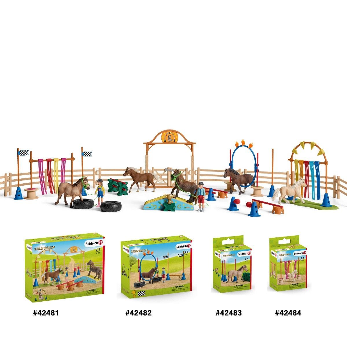Schleich - Pony Curtain Obstacle Farm World Animal Figurine Animal Playset