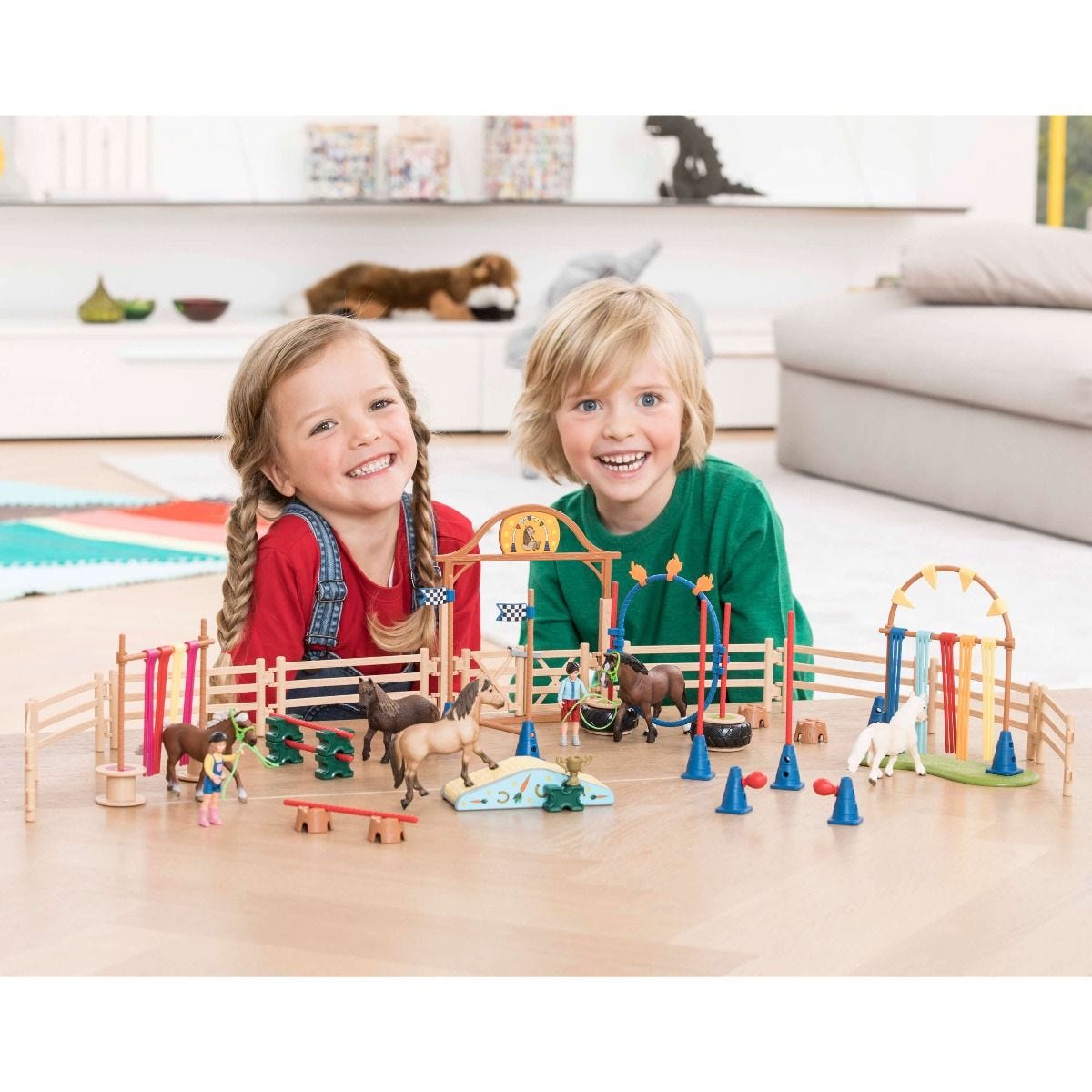 Schleich - Pony Curtain Obstacle Farm World Animal Figurine Animal Playset