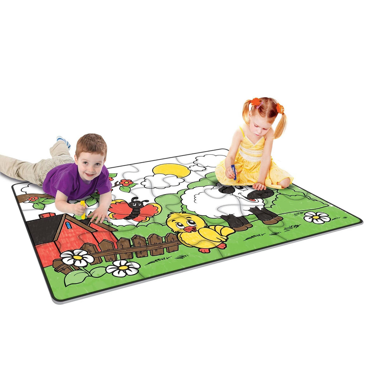 Little Brian - Paint-a-puzzle - Fun At The Farm Giant 12 Piece Set