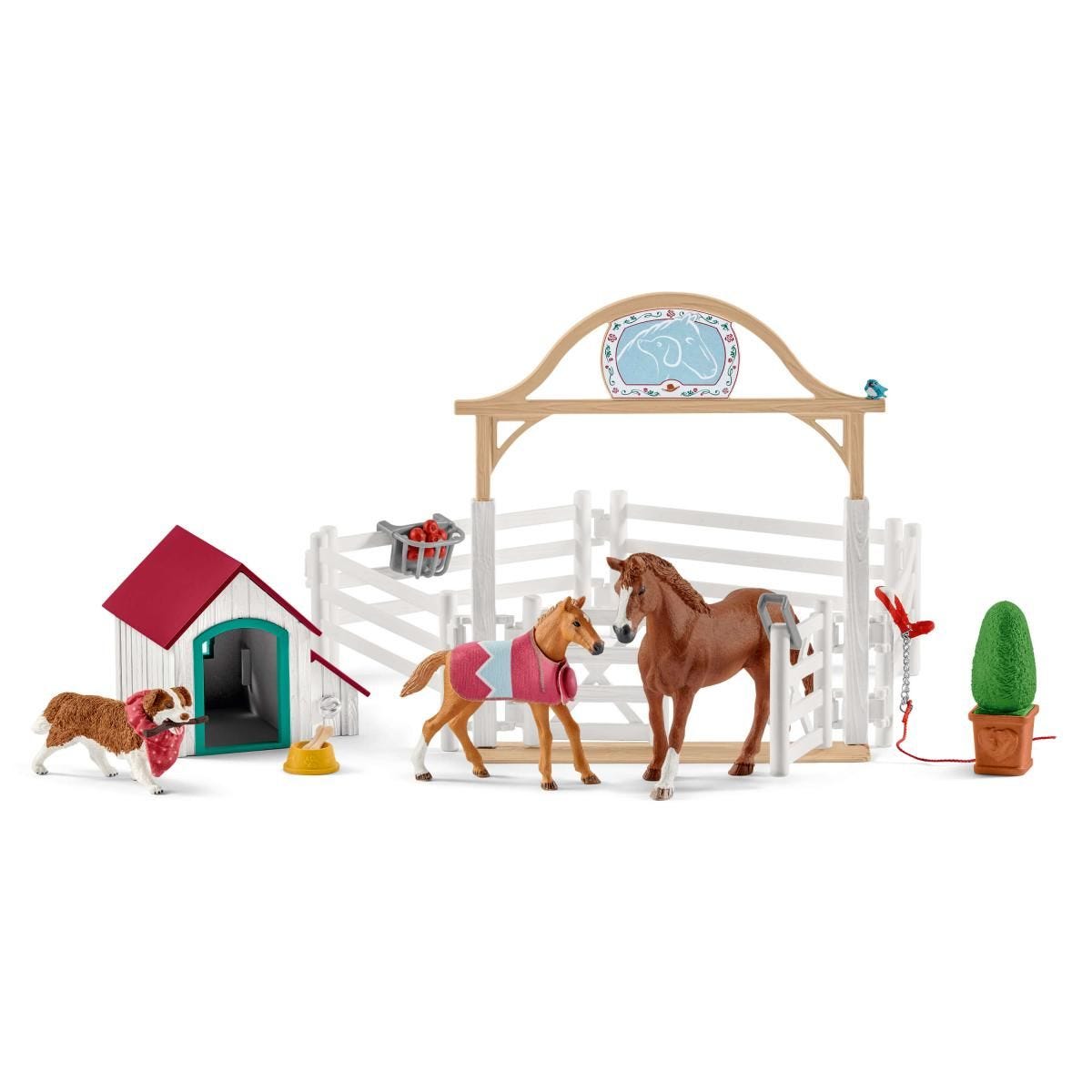 Schleich - Horse Club Hannahs Guest Horses With Ruby The Dog Animal Playset
