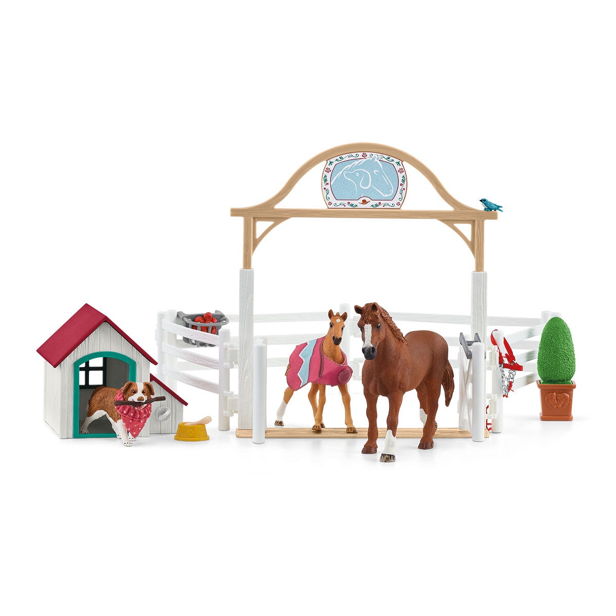 Schleich - Horse Club Hannahs Guest Horses With Ruby The Dog Animal Playset