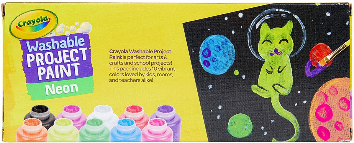 Crayola - 10 Bottles Washable Kids Paint Neon Colors