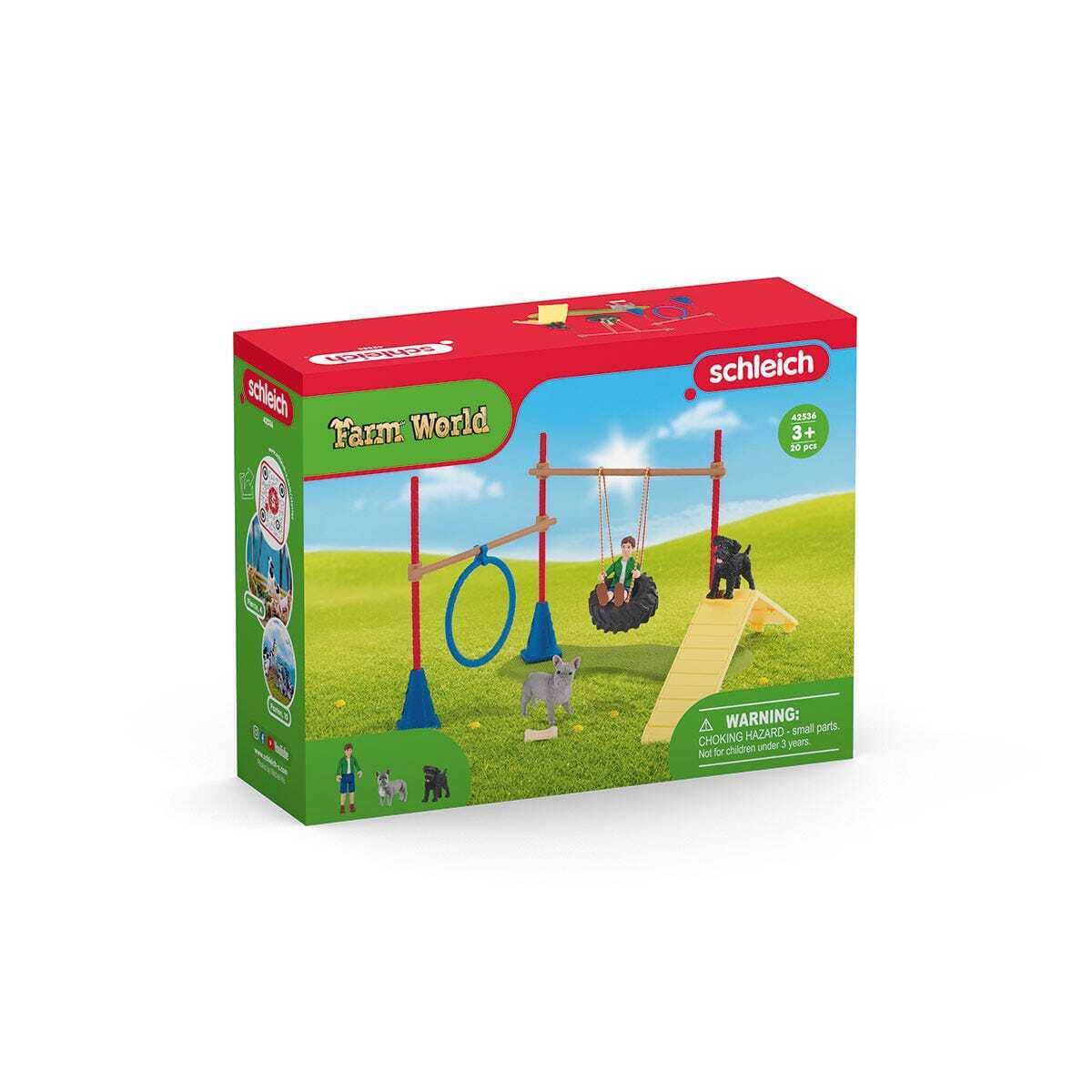 Schleich - Puppy Agility Training - Farm World Animal Playset