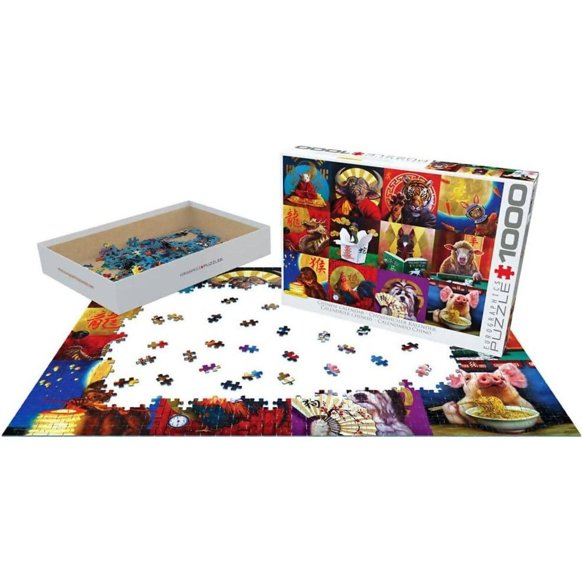 EuroGraphics - Chinese Calendar Funny Animals - Jigsaw Puzzle 1000 Pieces