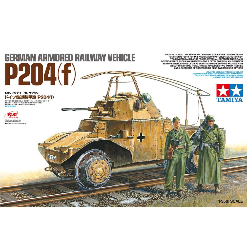 TAMIYA - 1:35 GERMAN ARMORED RAILWAY VEHICLE P204(F) MILITARY COLLECTION 32413 PLASTIC MODEL KIT