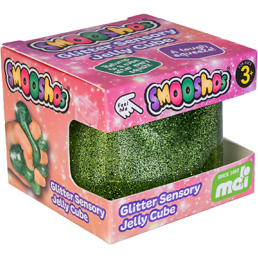 Smoosho's - Glitter Sensory Jelly Cube (1x Assorted Colour Chosen at Random)