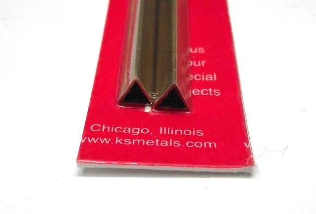 K&S METAL #5097 BRASS TRIANGLE TUBE 2PCS