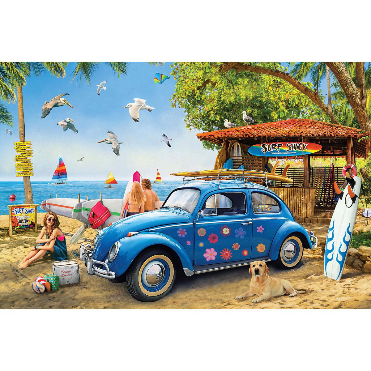 EuroGraphics - Vw Beetle Surf Shack - Jigsaw Puzzle 1000 Pieces
