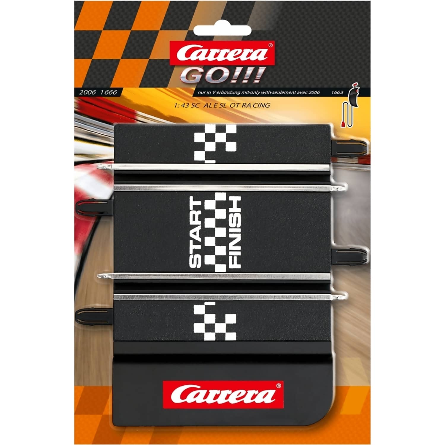 CARRERA - GO 1:43 - GO!!! CONNECTING SECTION (FROM 2017) MODEL NO.20061666 - SLOT CAR TRACK ACCESSORIES
