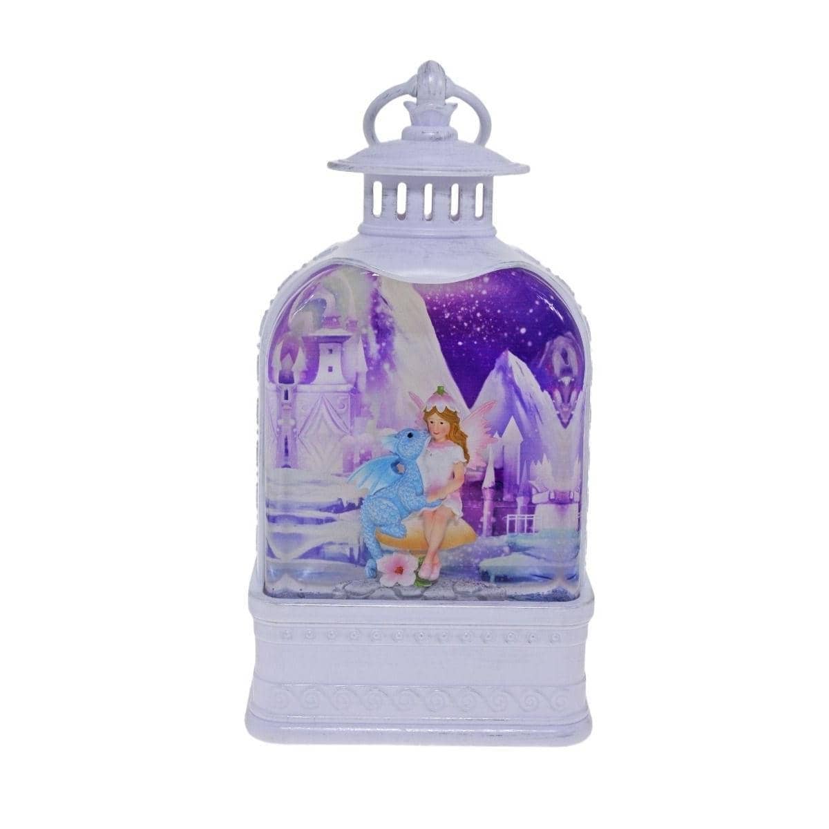 Cotton Candy - Fairy & Blue Dragon Med Glitter Lantern