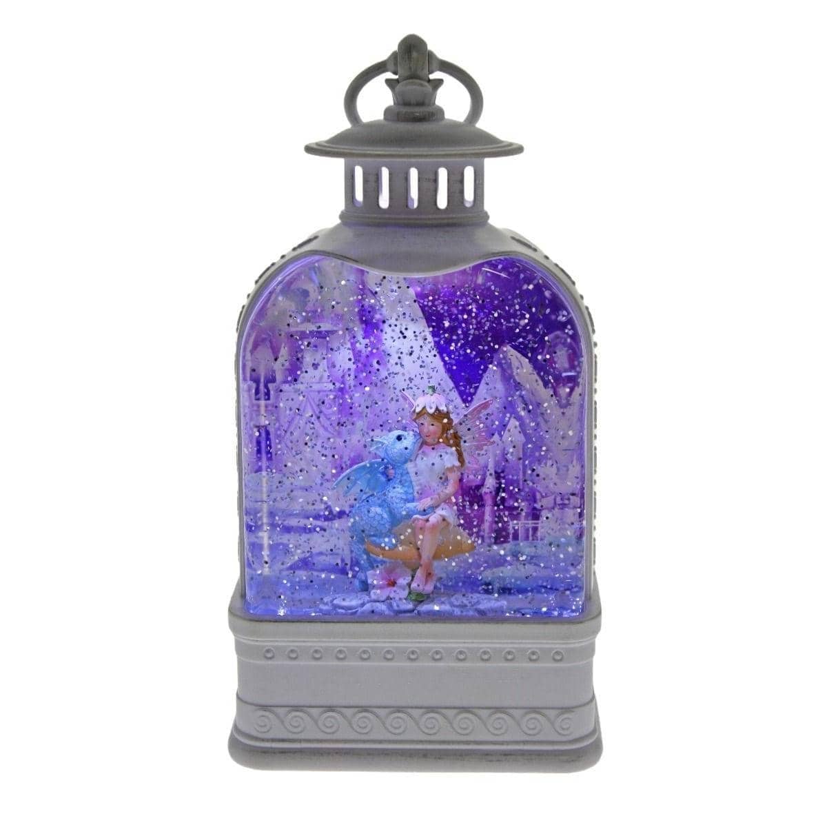 Cotton Candy - Fairy & Blue Dragon Med Glitter Lantern