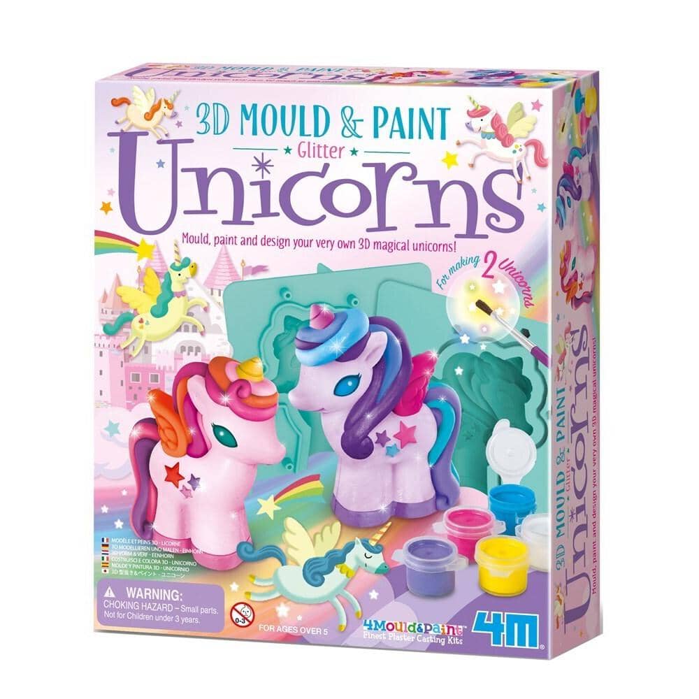 4M - Mould & Paint - 3D Glitter Unicorns - Johnco