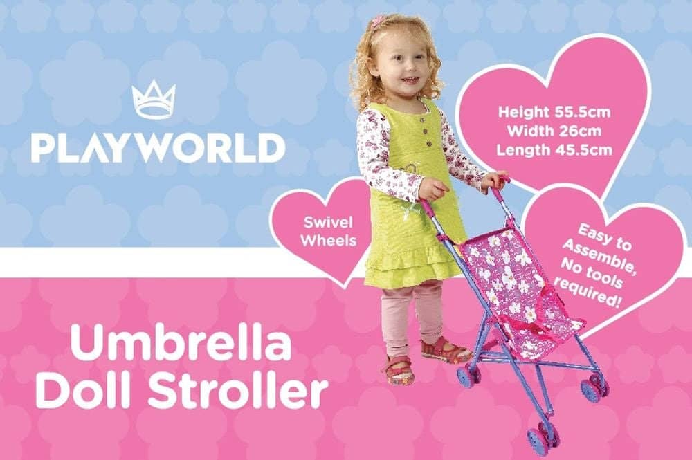 Playworld - Doll Umbrella Stroller Pink