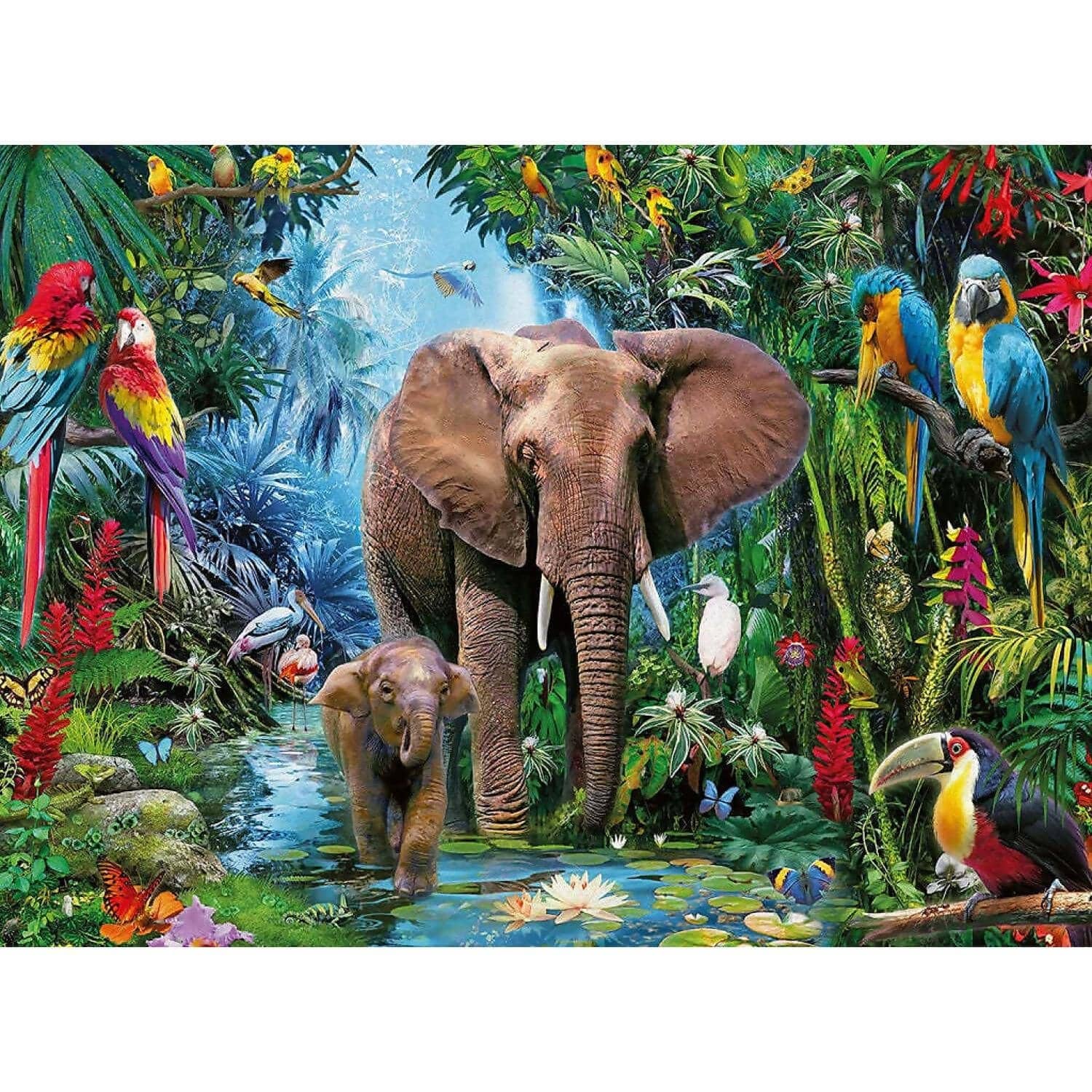 Ravensburger - Elephants At Oasis Jigsaw Puzzle 150 Pieces
