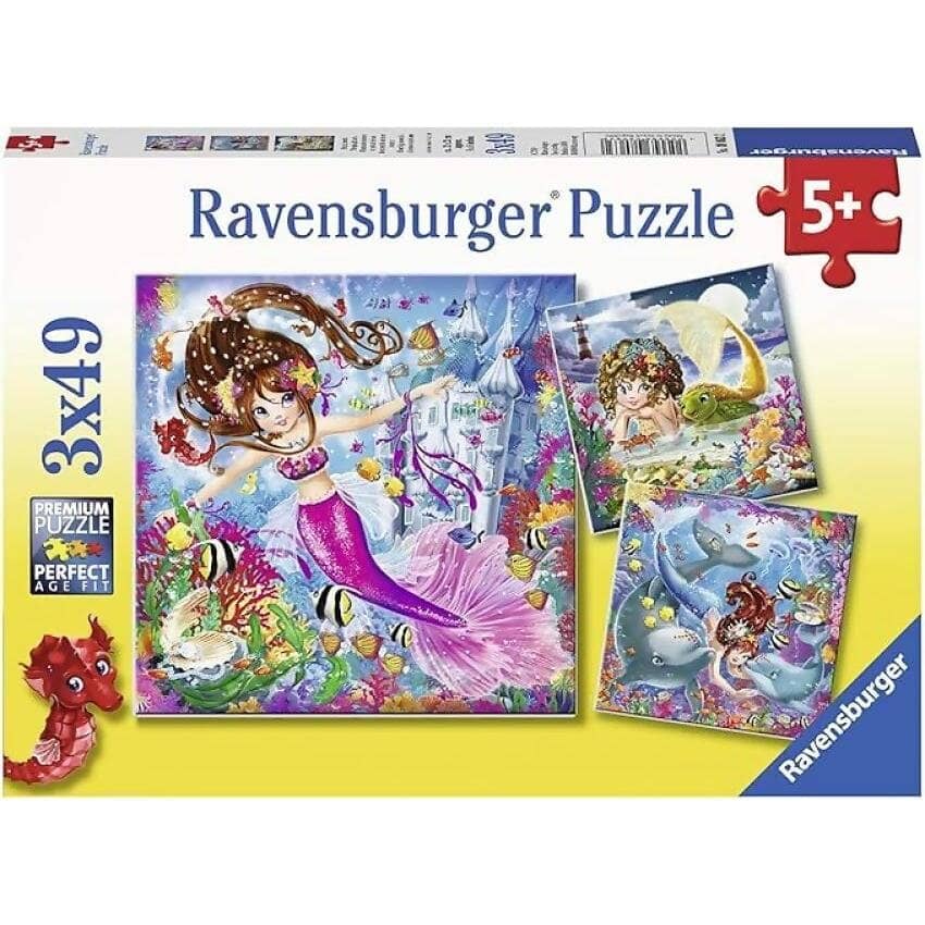 Ravensburger - Charming Mermaids Jigsaw Puzzle 3x49 Pieces