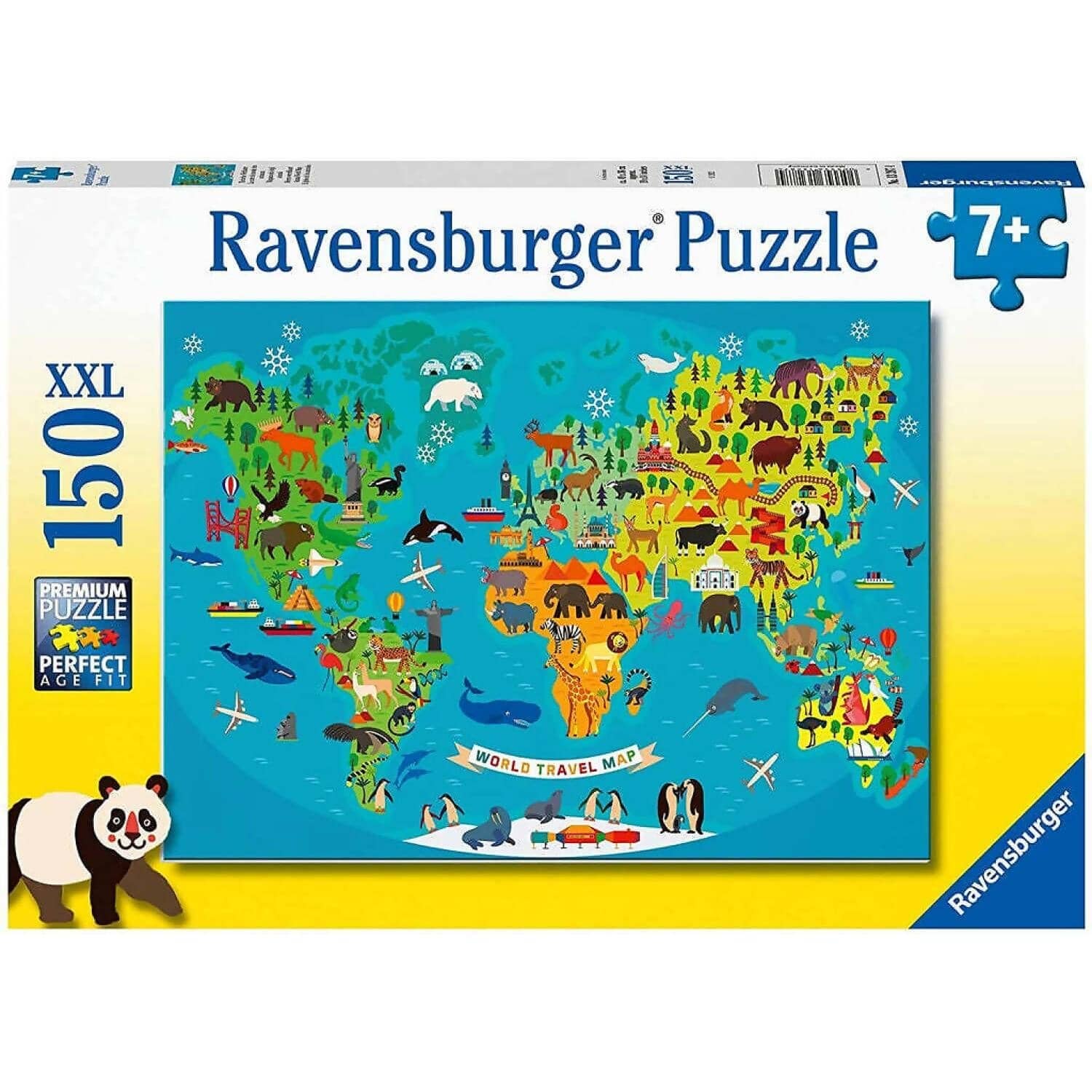 Ravensburger - Animal World Map Jigsaw Puzzle 150 Pieces
