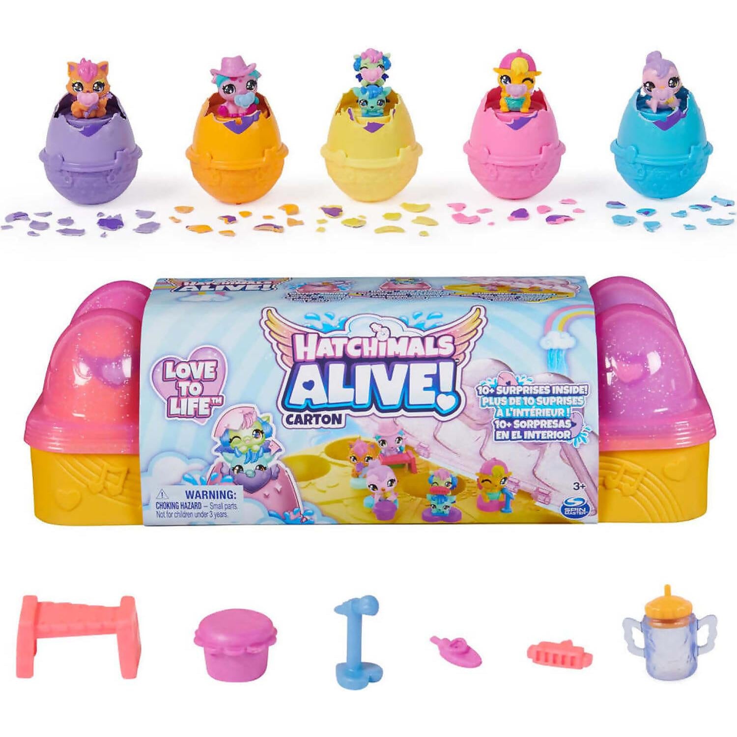 Hatchimals - Alive - Pink & Yellow Egg Carton Playset - Spin Master