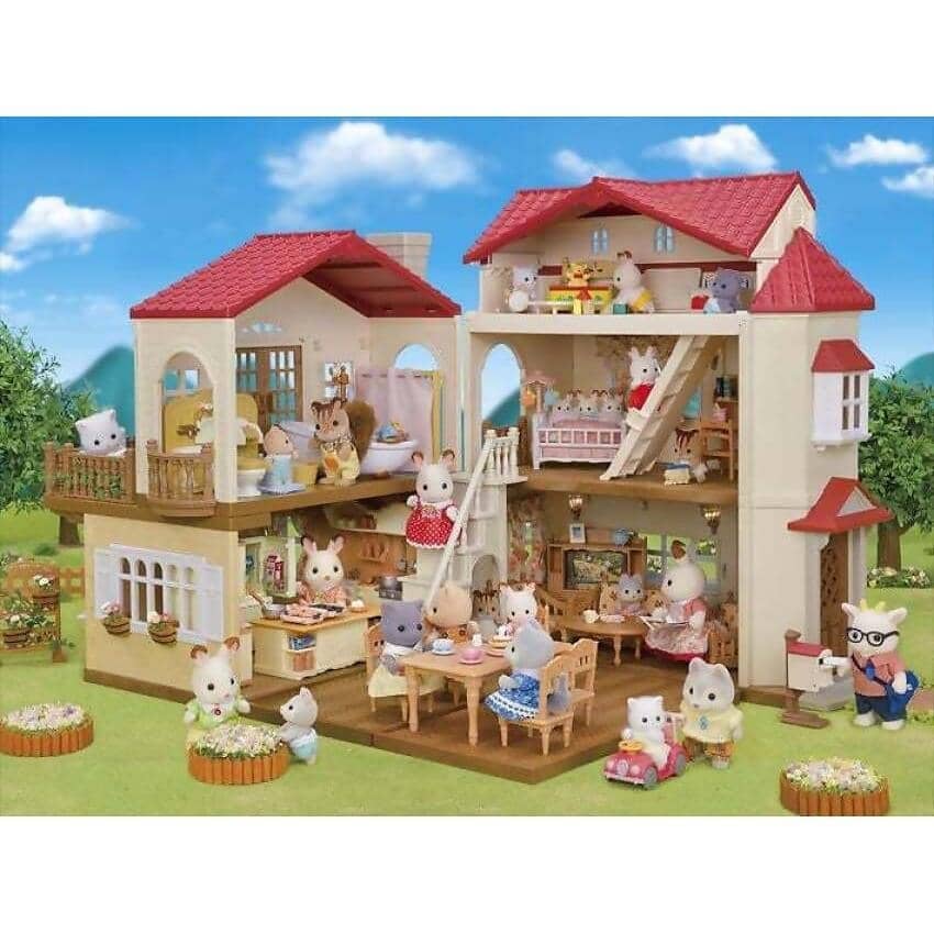 Sylvanian Families - Red Roof Country Home -secret Attic Playroom Animal Doll Playset