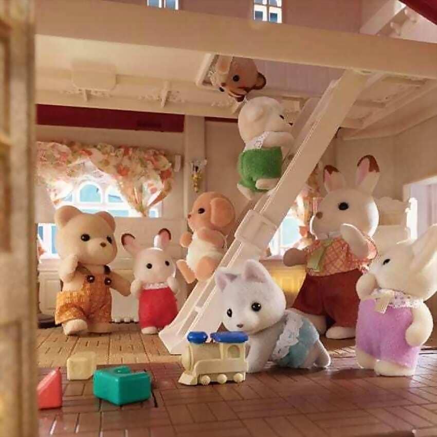Sylvanian Families - Red Roof Country Home -secret Attic Playroom Animal Doll Playset