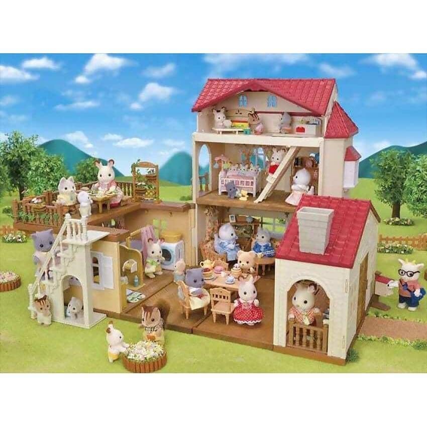 Sylvanian Families - Red Roof Country Home -secret Attic Playroom Animal Doll Playset