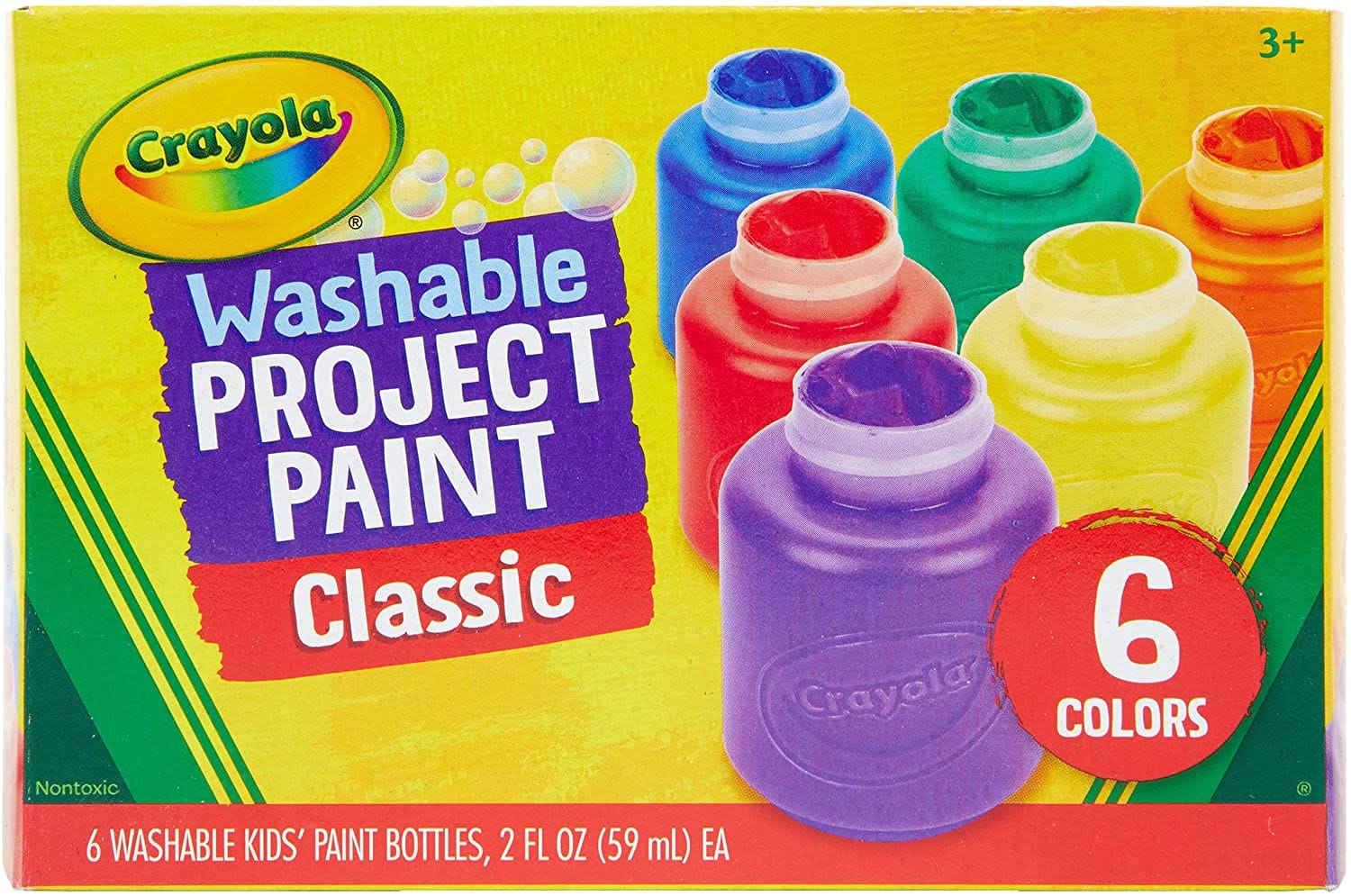 Crayola - Washable Kids Paint 6 Pack  Classic Colours