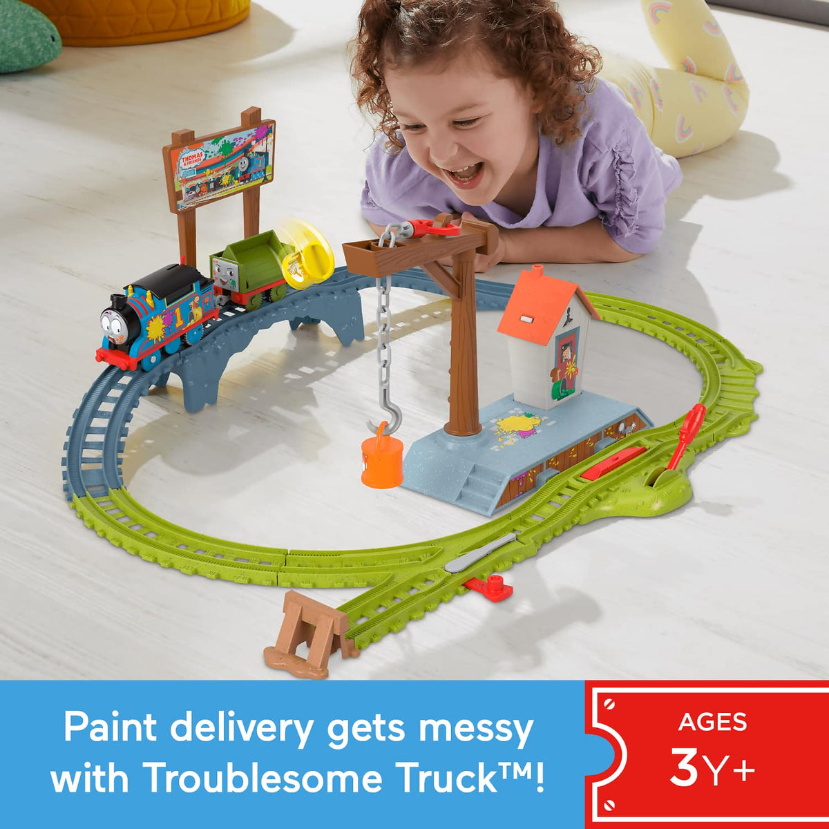 Fisher-Price - Thomas & Friends Paint Delivery Motorized Train And Track Set For Preschool Kids - Mattel