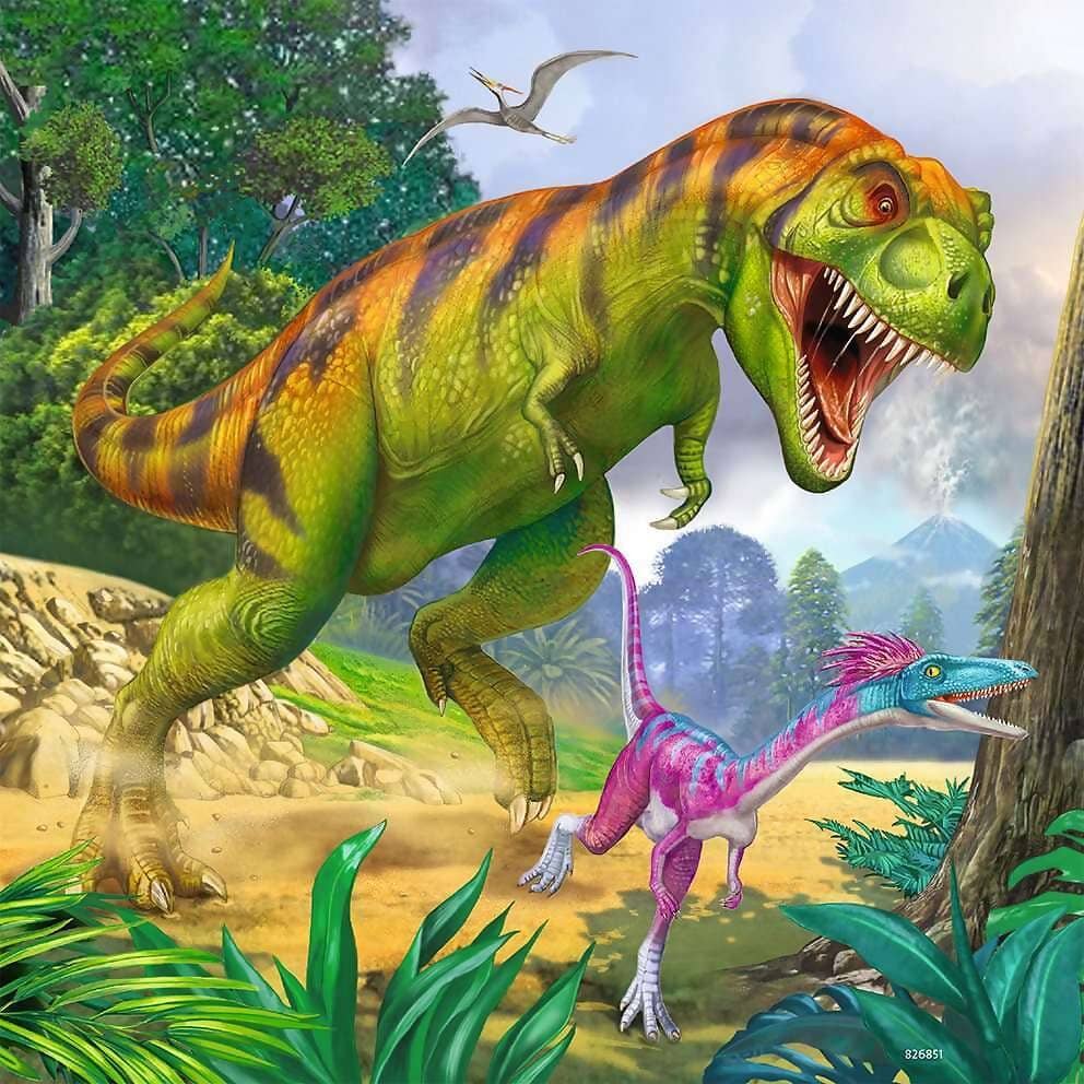 Ravensburger - Rulers Of Primeval Times Jigsaw Puzzle 3x49 Pieces