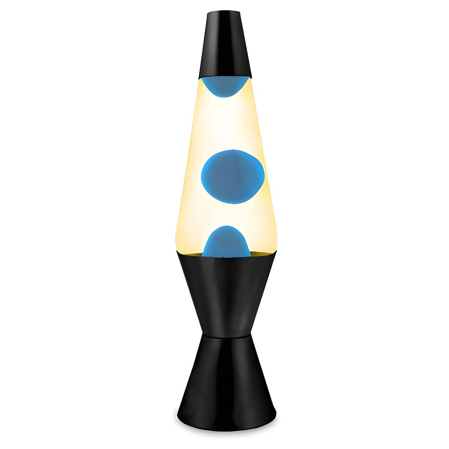 Landmark - Liquid Lava Lamp 37cm Yellow Water Blue Wax Retro Black Base