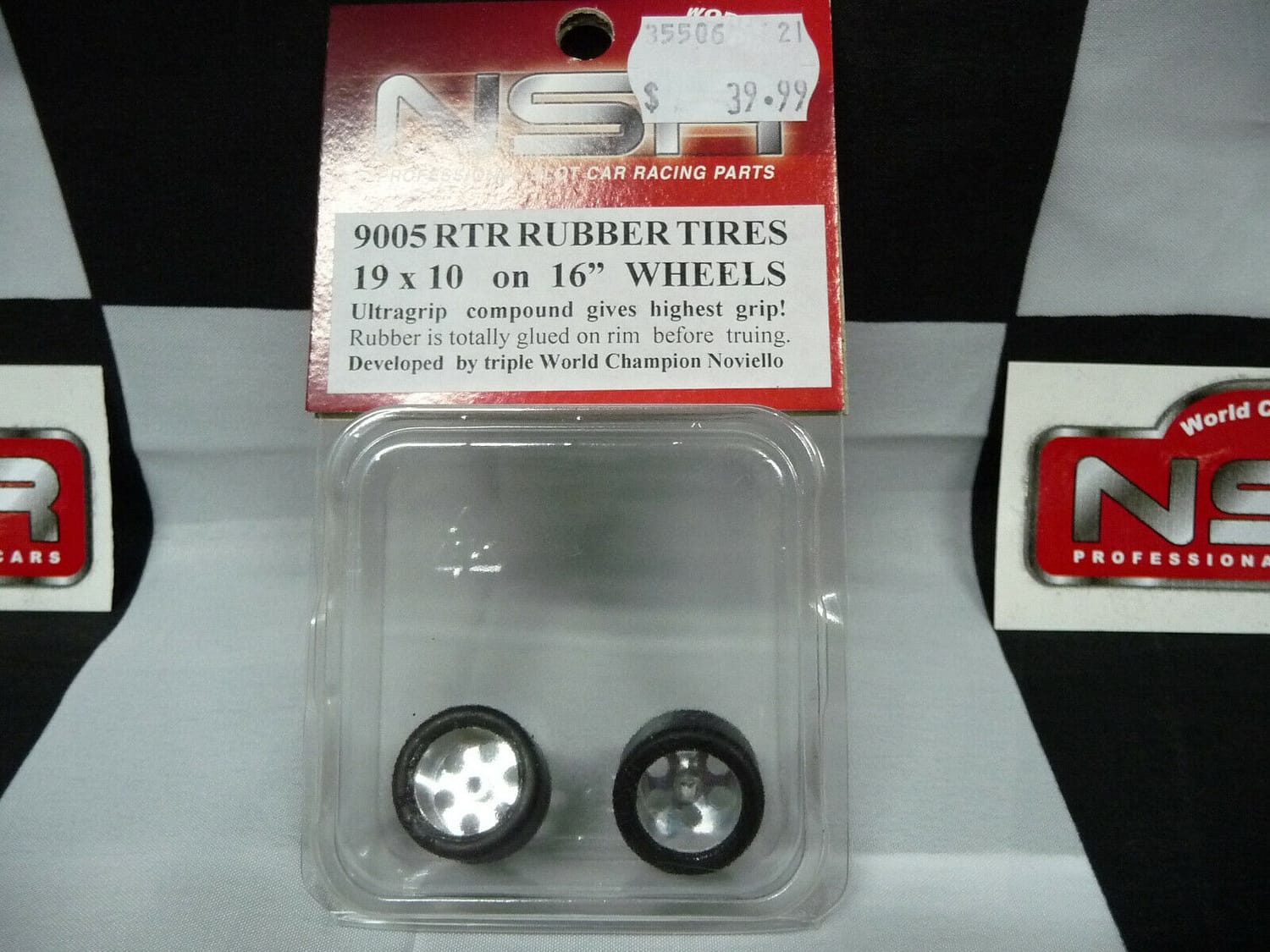 NSR - N9005 RTR RUBBER TYRES 19 X 10 ON 16 INCH DIA WHEELS