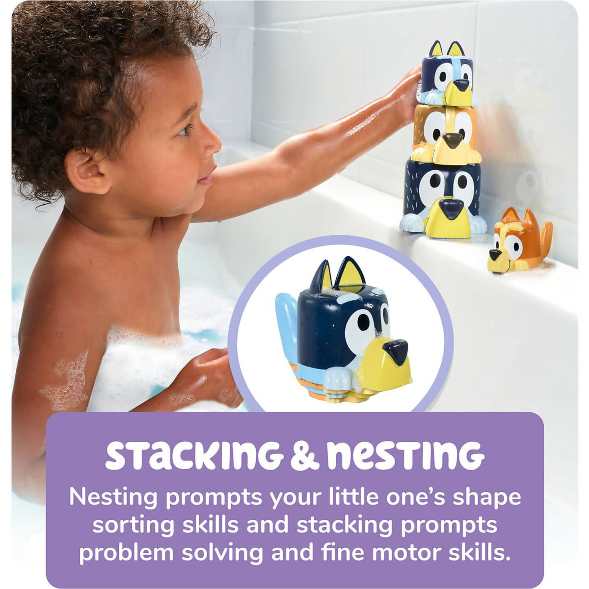 TOMY - Toomies Bluey's Family Pourers Featuring Chilli Bandit Bingo And Bluey