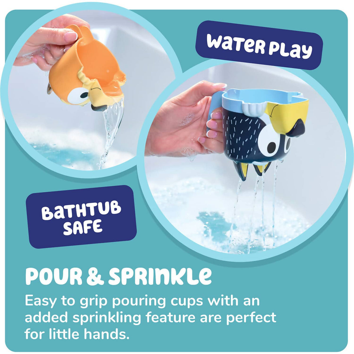 TOMY - Toomies Bluey's Family Pourers Featuring Chilli Bandit Bingo And Bluey