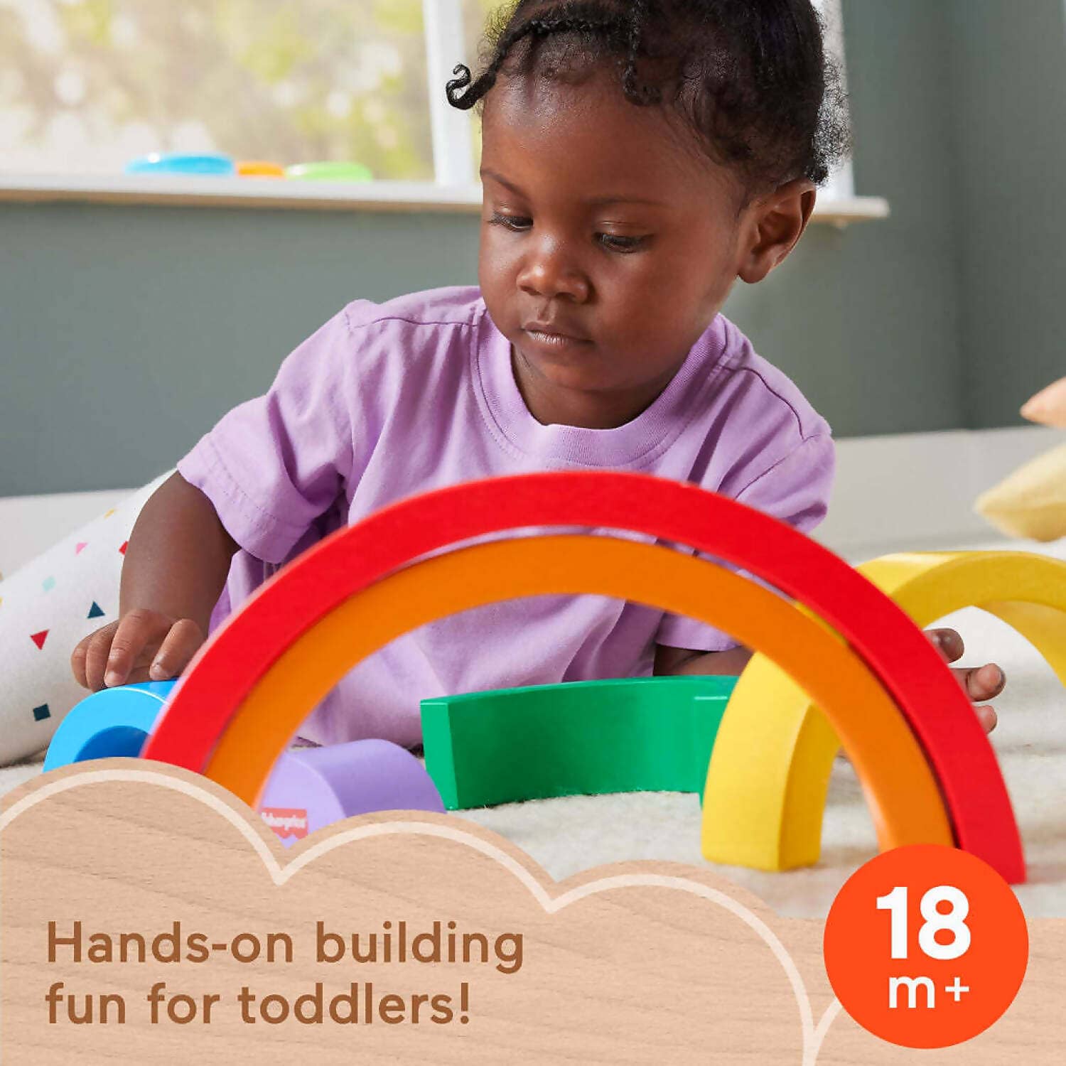 Fisher-Price - Wooden Stacking Rainbow - Mattel