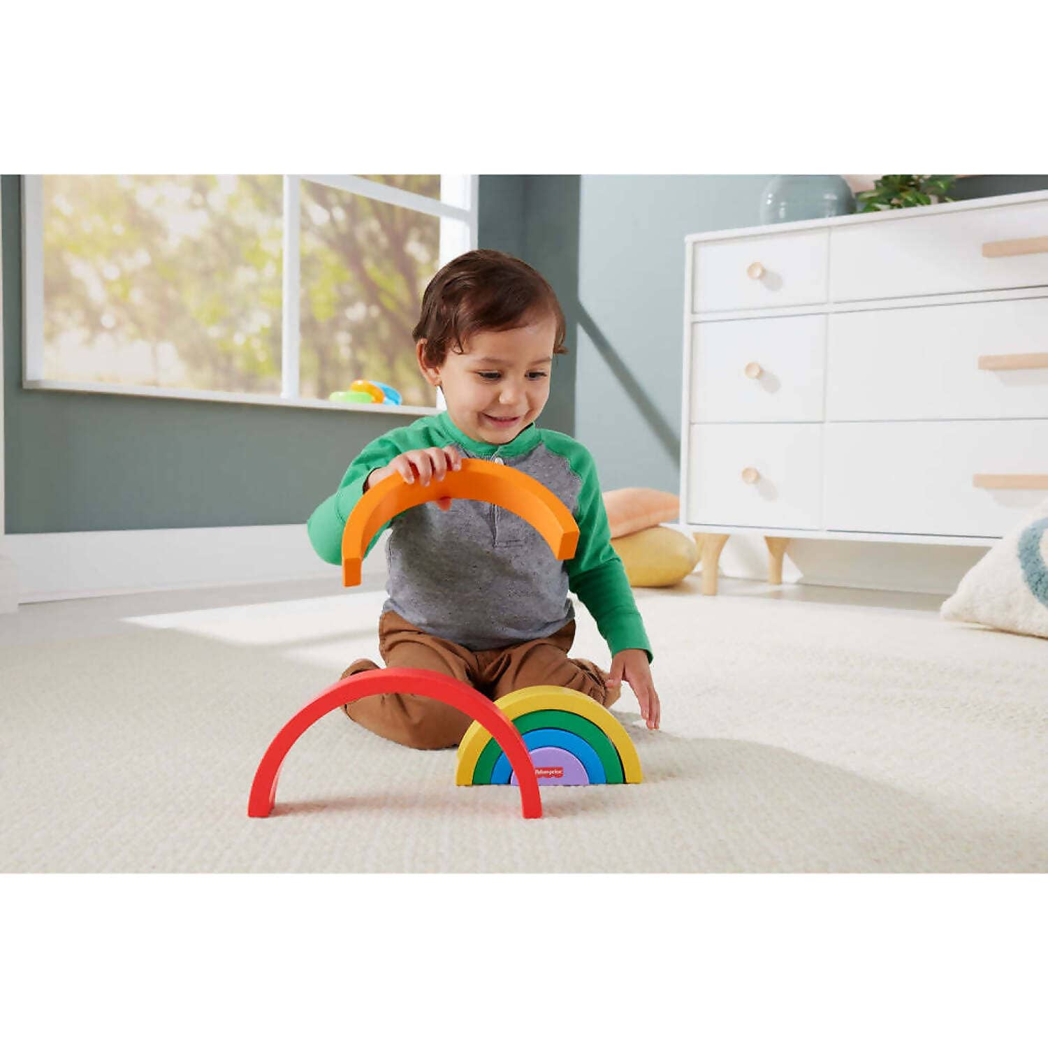 Fisher-Price - Wooden Stacking Rainbow - Mattel