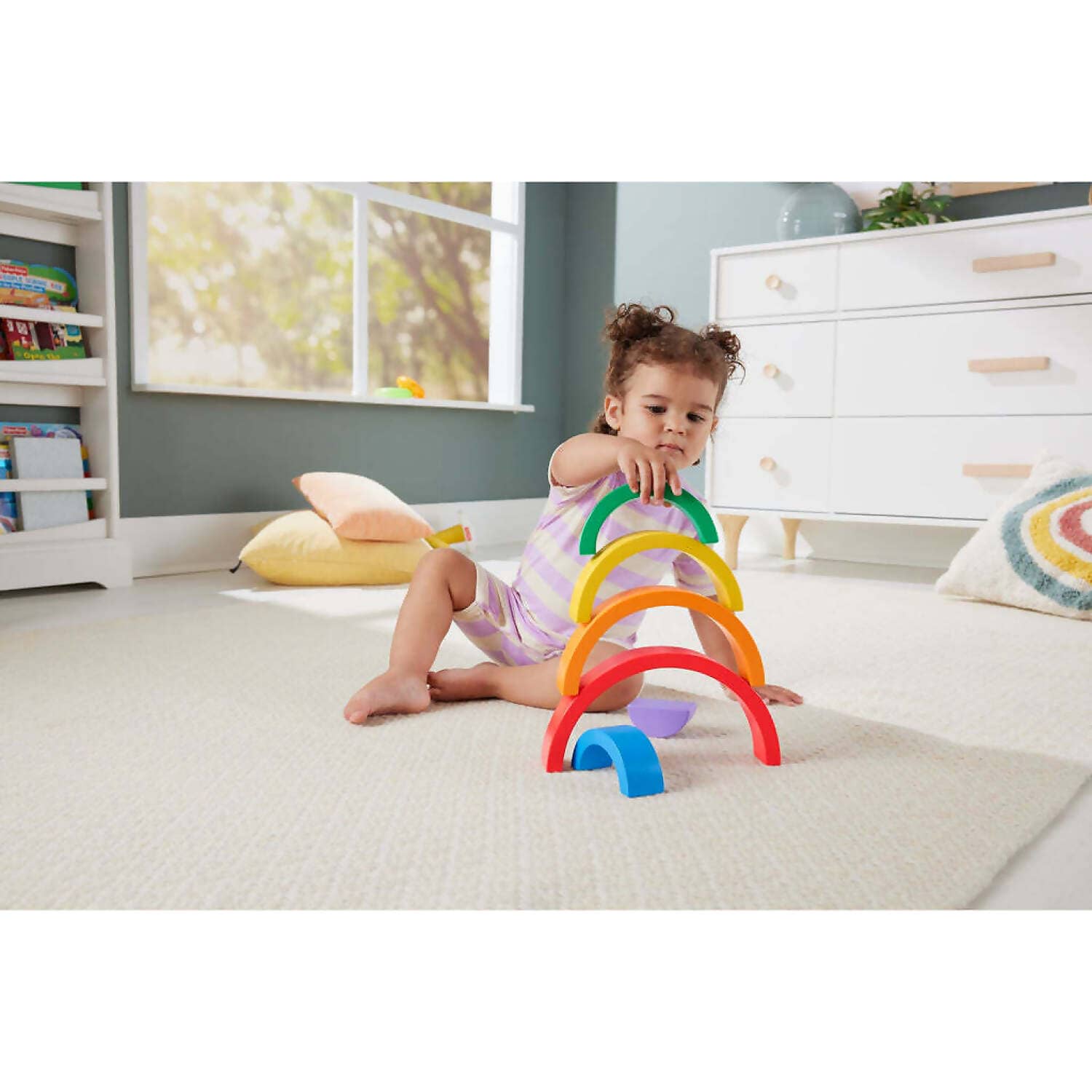Fisher-Price - Wooden Stacking Rainbow - Mattel
