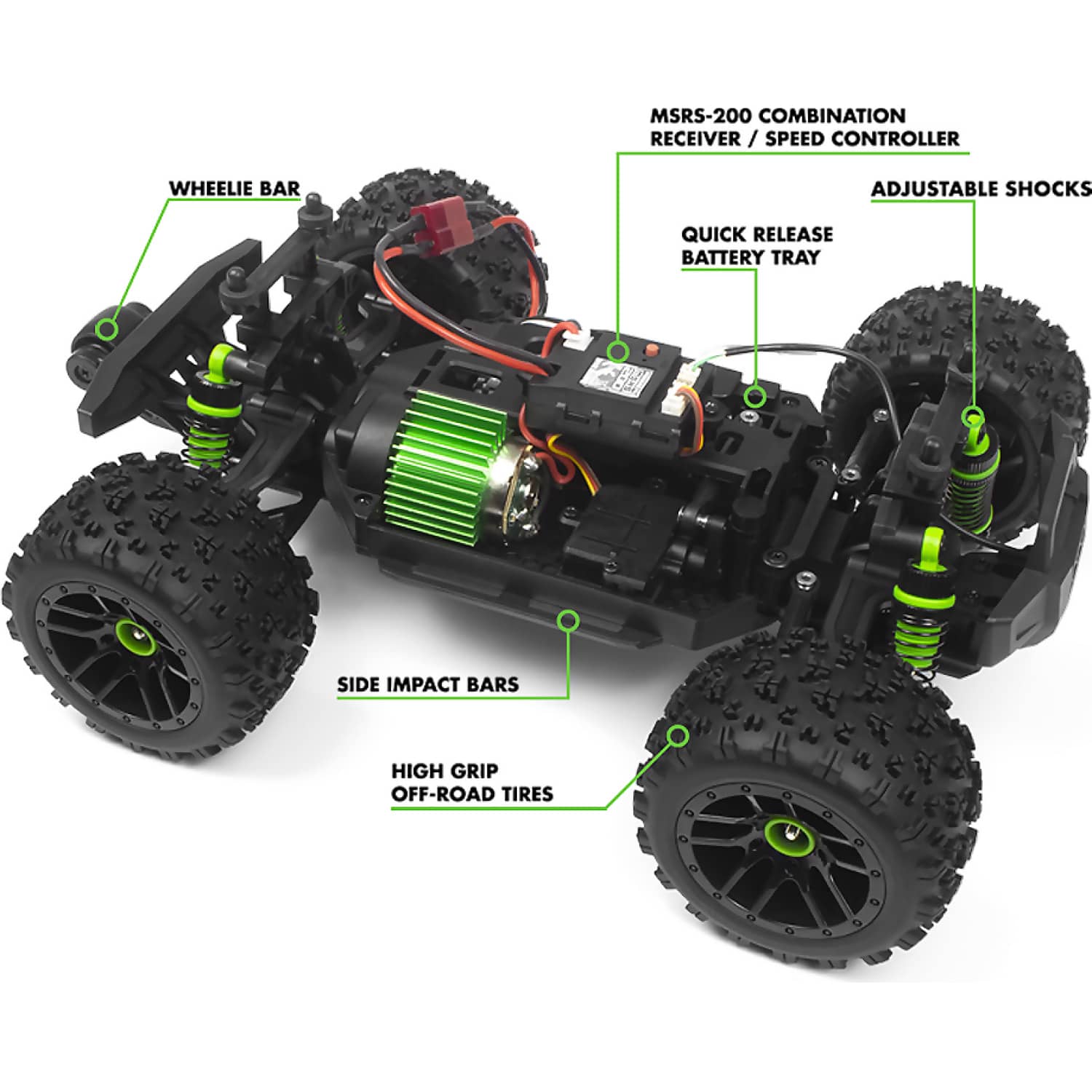 MAVERICK ATOM 1:18 RTR 4WD ELECTRIC RC MONSTER TRUCK GREEN MV150503