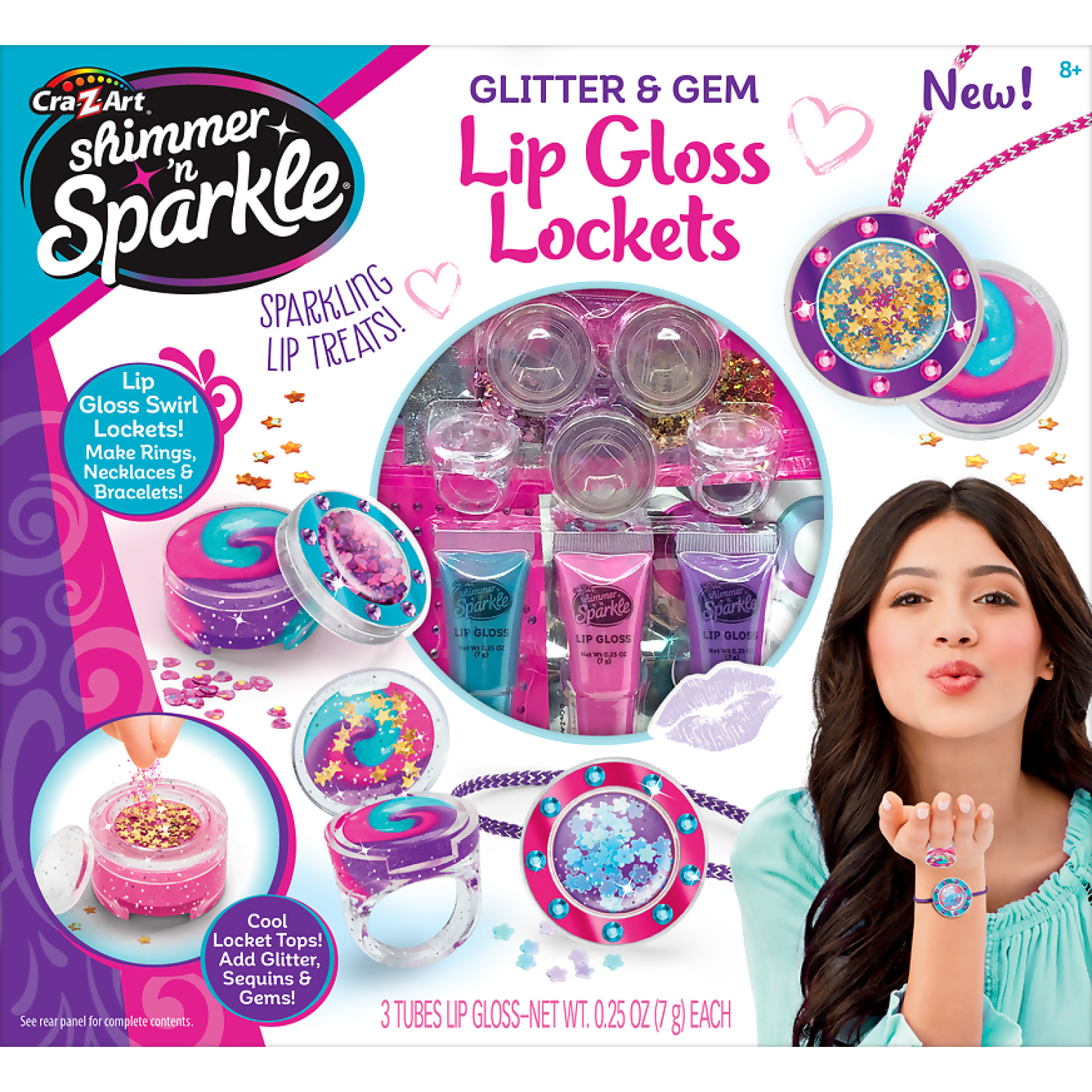 Cra-Z-Art - Shimmer N Sparkle Glitter & Gem Lip Gloss Lockets