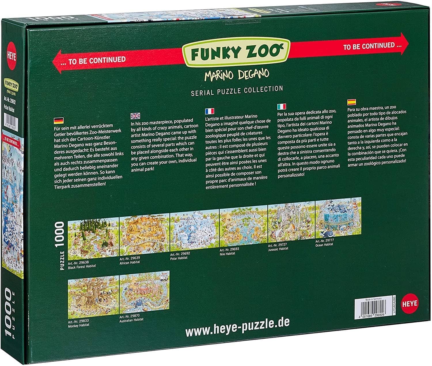 Heye - Polar Habitat Degano Funky Zoo Jigsaw Puzzle 1000 Pieces