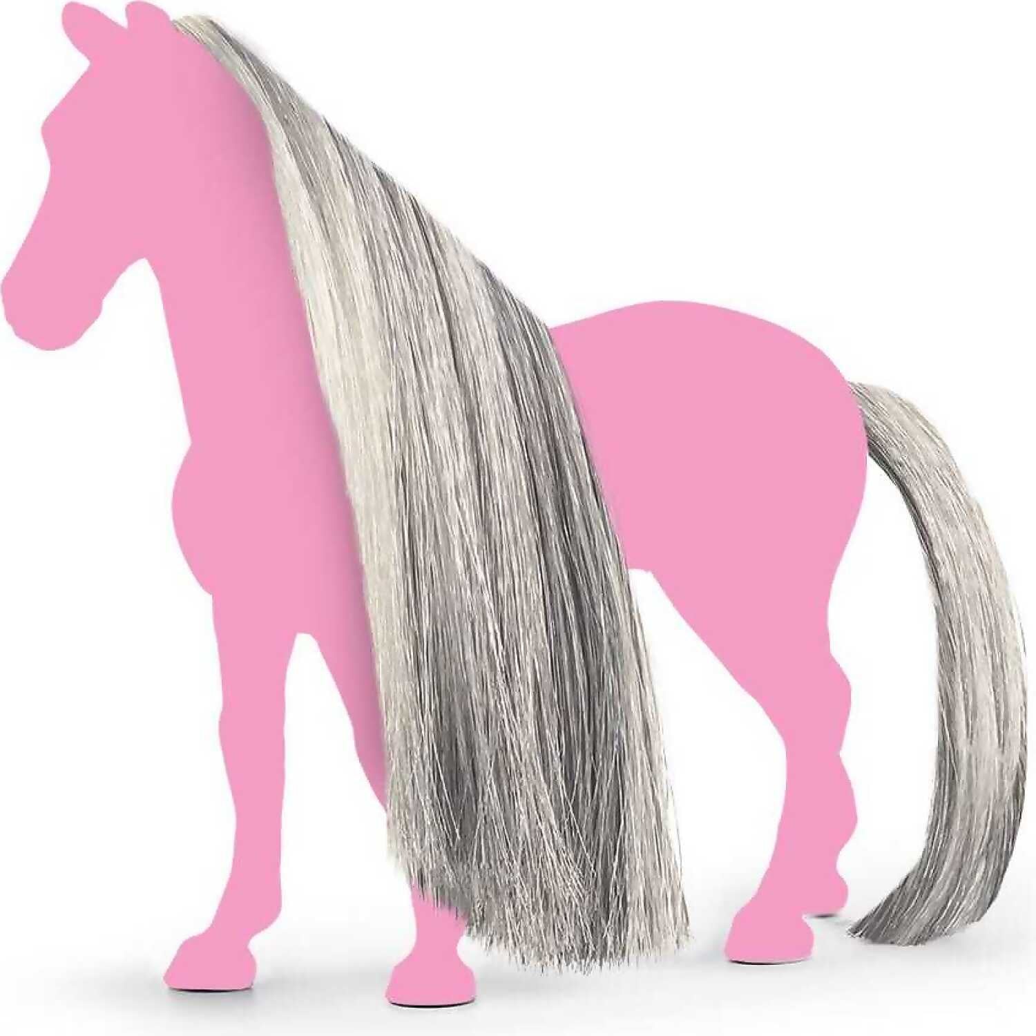 Schleich - Tail & Mane Hair Beauty Grey Horse Club Animal Figurine Accessory
