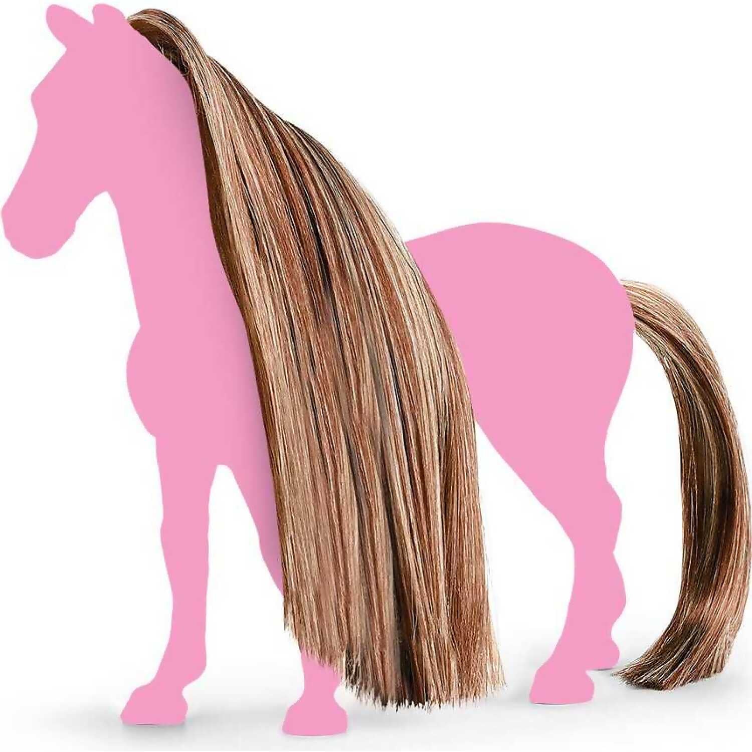 Schleich - Tail & Mane Hair Beauty Brown Gold Horse Club Animal Figurine Accessory
