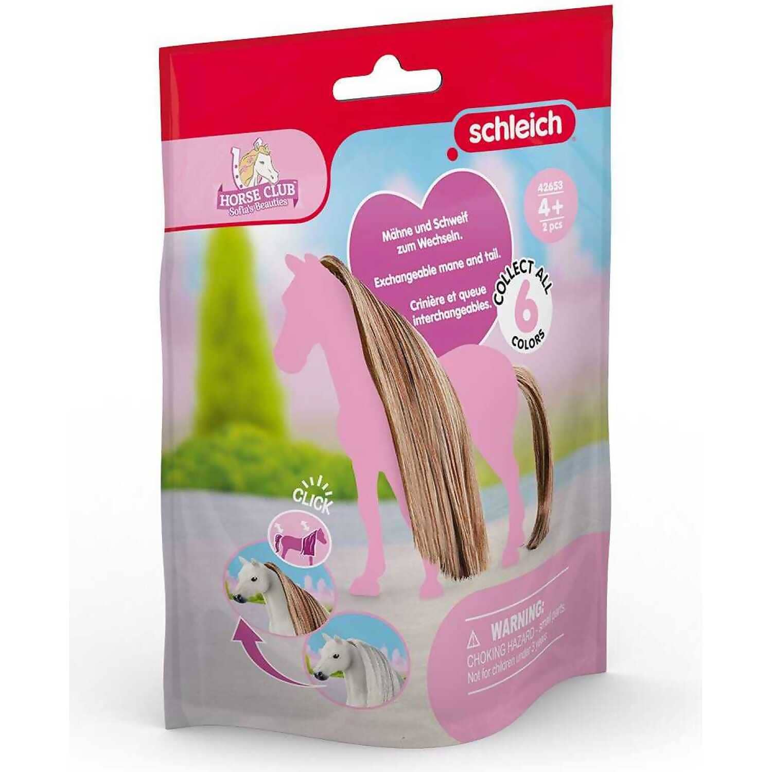 Schleich - Tail & Mane Hair Beauty Brown Gold Horse Club Animal Figurine Accessory