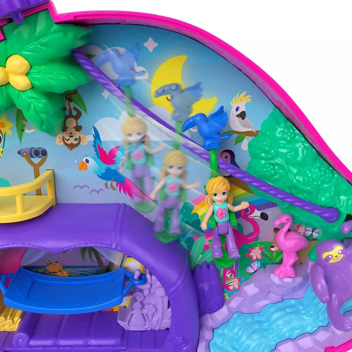 Polly Pocket - Sloth Family 2-in-1 Wearable Compact - Mattel